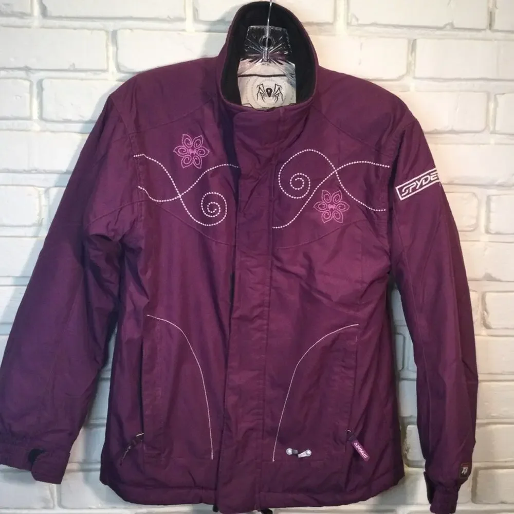 Spyder embroidered Purple Winter Jacket 12